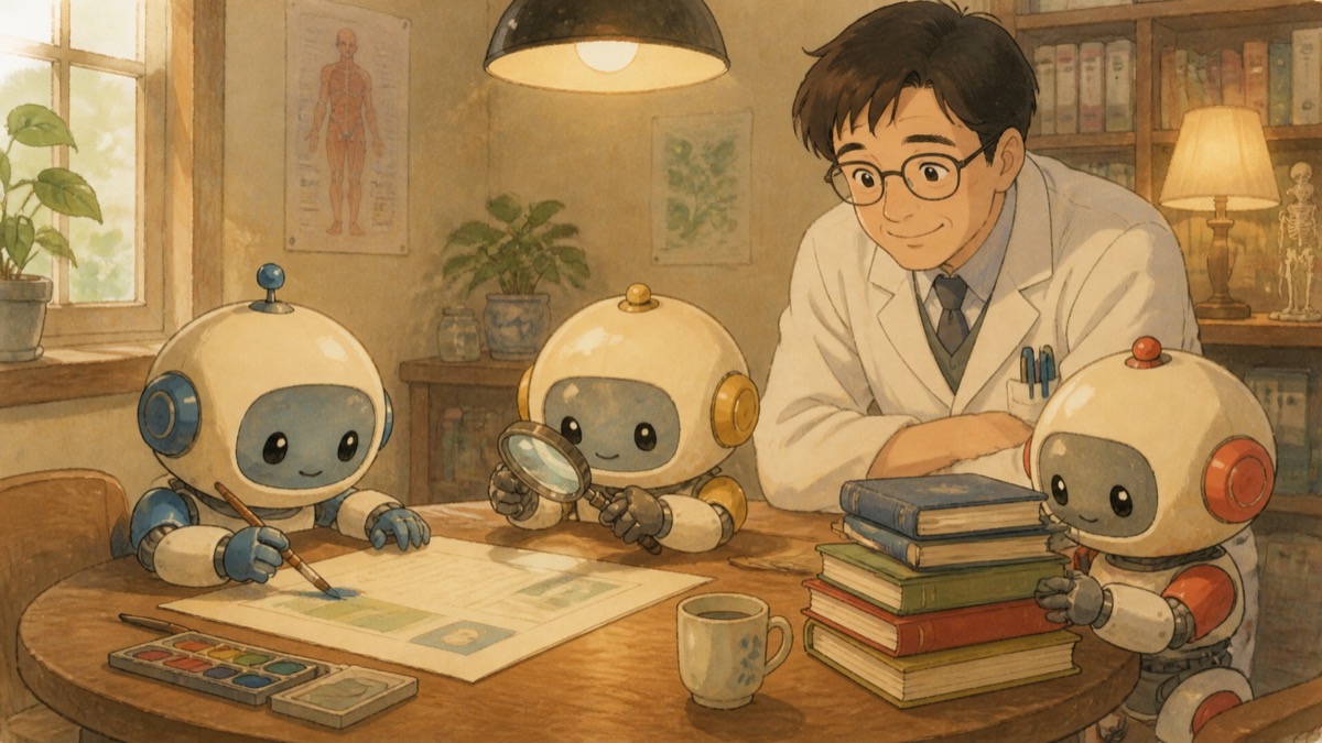 AI導入の失敗を防ぐため役割の異なる複数のAIが作成と確認を分担するイラスト