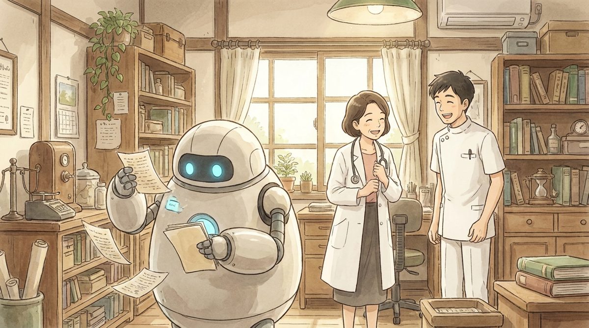 AIを活用して自費診療の案内を作成するクリニックの様子