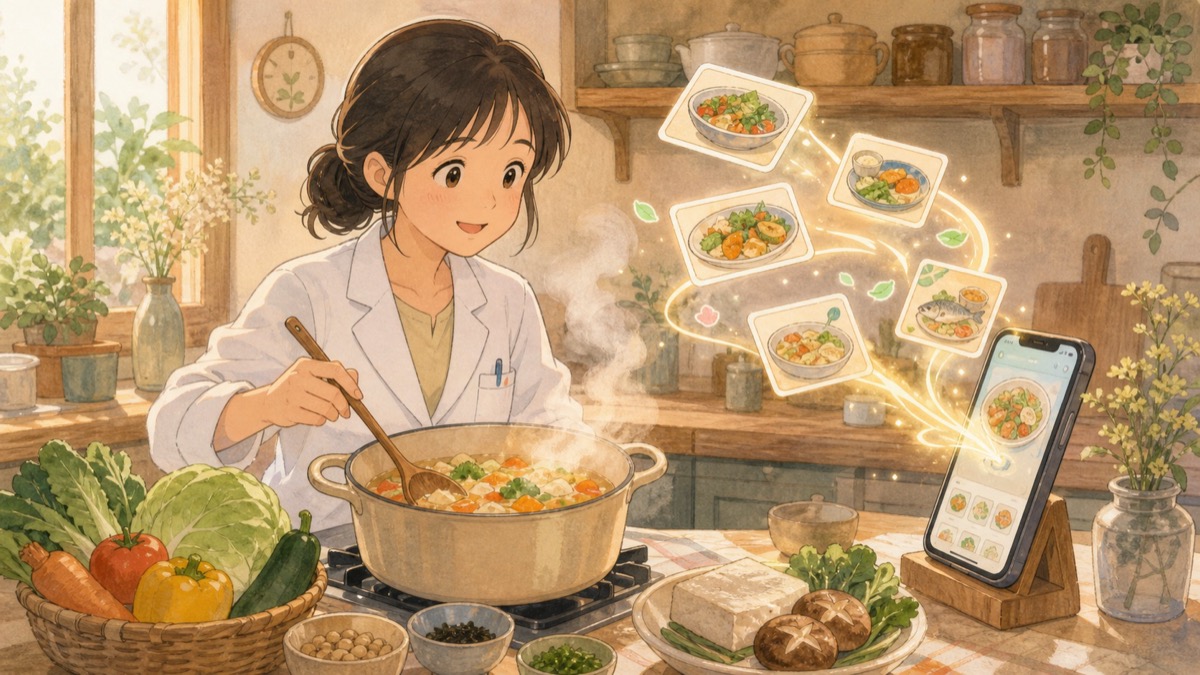 レシピがアプリの形にまとまっていく管理栄養士のコンテンツづくり